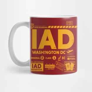 Vintage Washington DC IAD Airport Code Travel Day Retro Travel Tag Light Mug